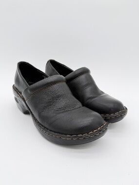 Thom McAn Daron Women's Size 8 M Black Leather Clogs Comfort Slip On Shoes